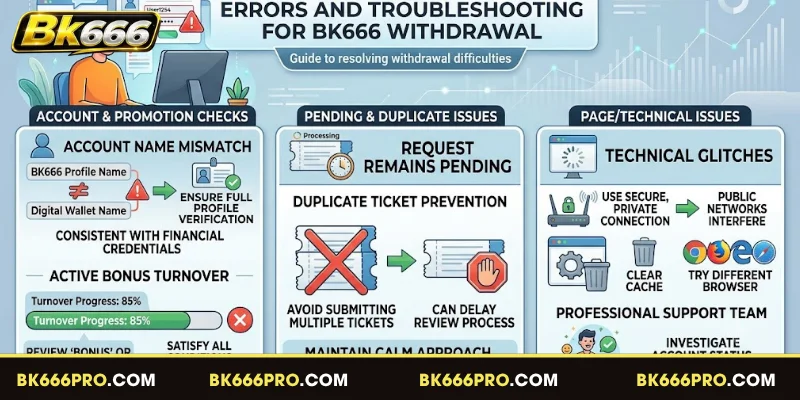 Errors and troubleshooting for BK666 withdrawal