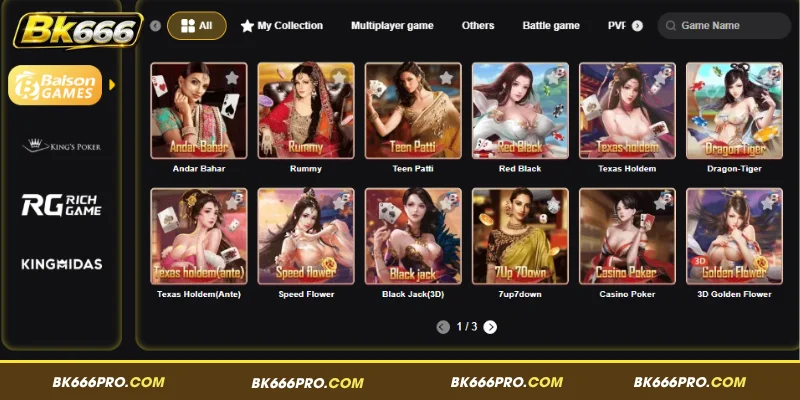 A collection of popular Poker games at BK666