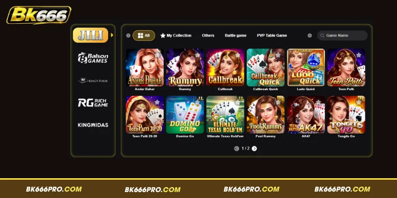 Discover the exciting Poker lobby at BK666